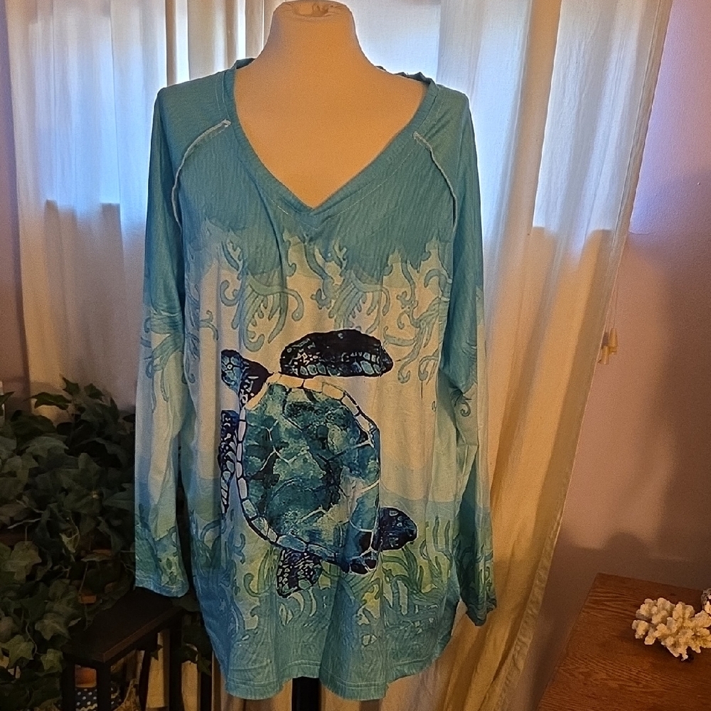 Blue Sea Turtle Women's Top